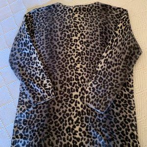 Talbot's Pure Cashmere leopard print sweater 3/4 sleeve